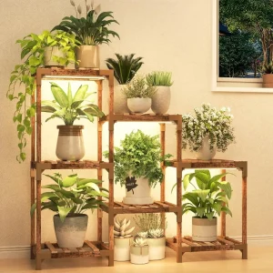 Plant Stand with Grow Light, Plant Shelf Indoor for Mutiple Pots