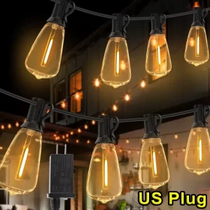 28ft Outdoor String Light Bulb LED Garland Fairy Lamp US Plug