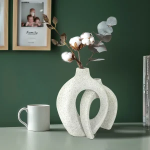 Set of 2 Decorative Hollow Vases Table Centerpiece Flower Vase