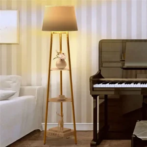 Modern Shelf Floor Lamp With 3 Levels Shelf Light, With Remote Control